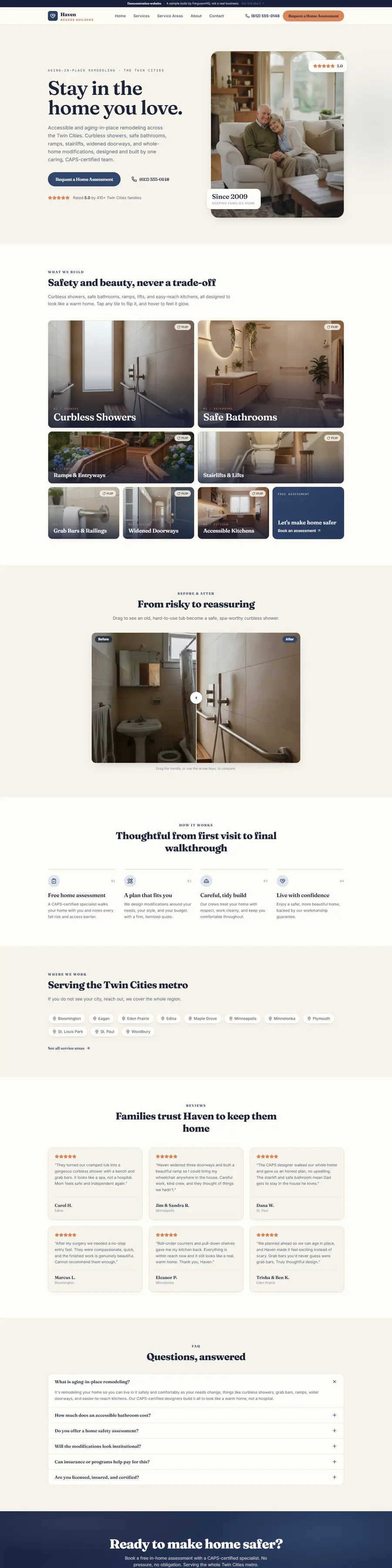 Haven Access Builders website