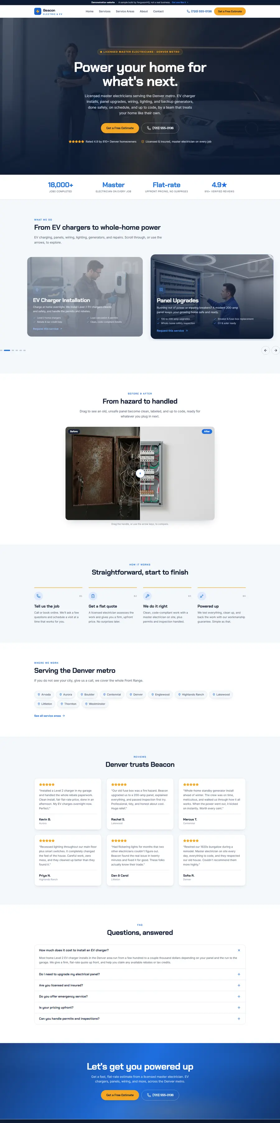 Beacon Electric & EV website