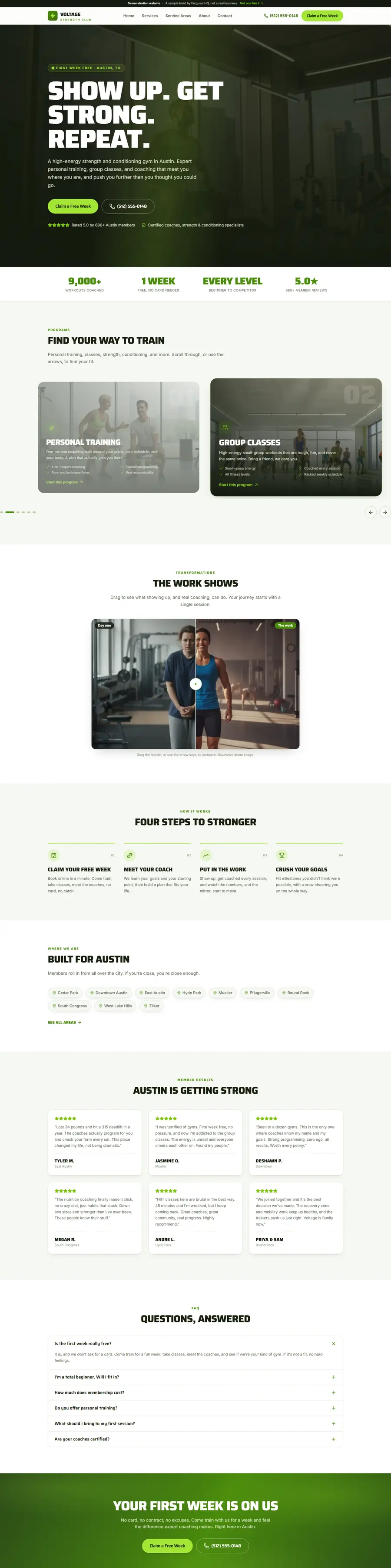 Voltage Strength Club website