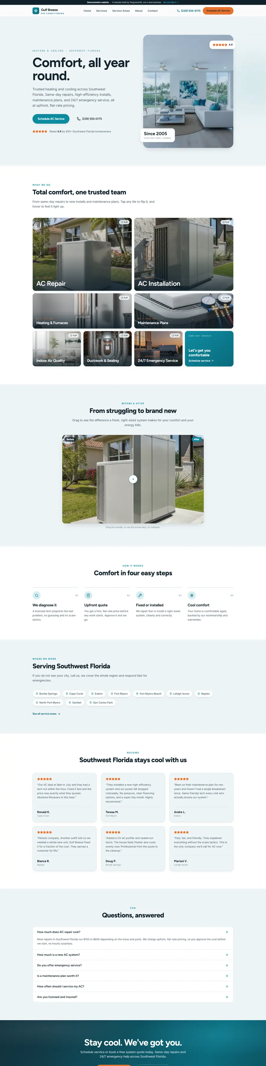 Gulf Breeze Air Conditioning website