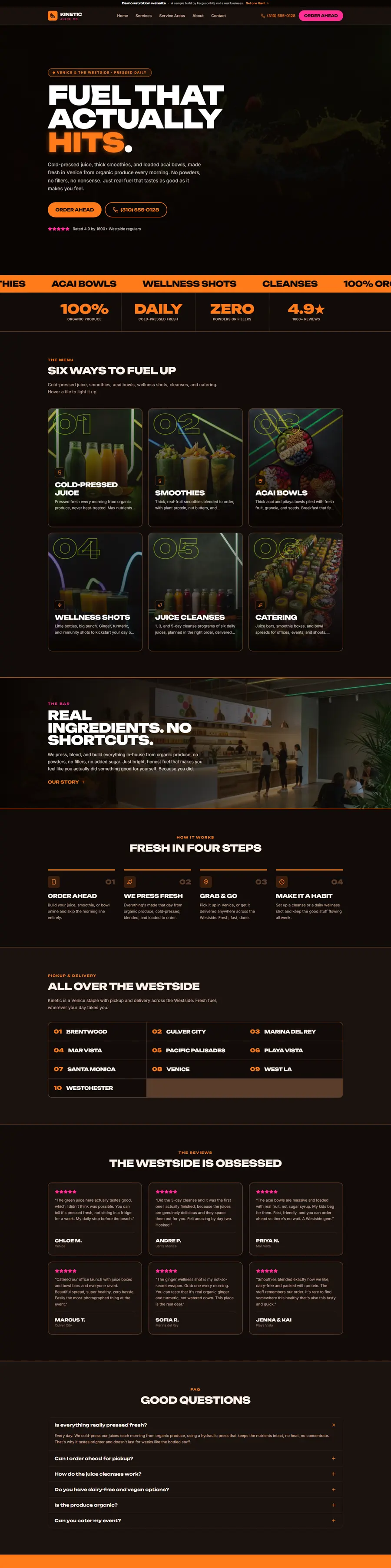 Kinetic Juice Co. website