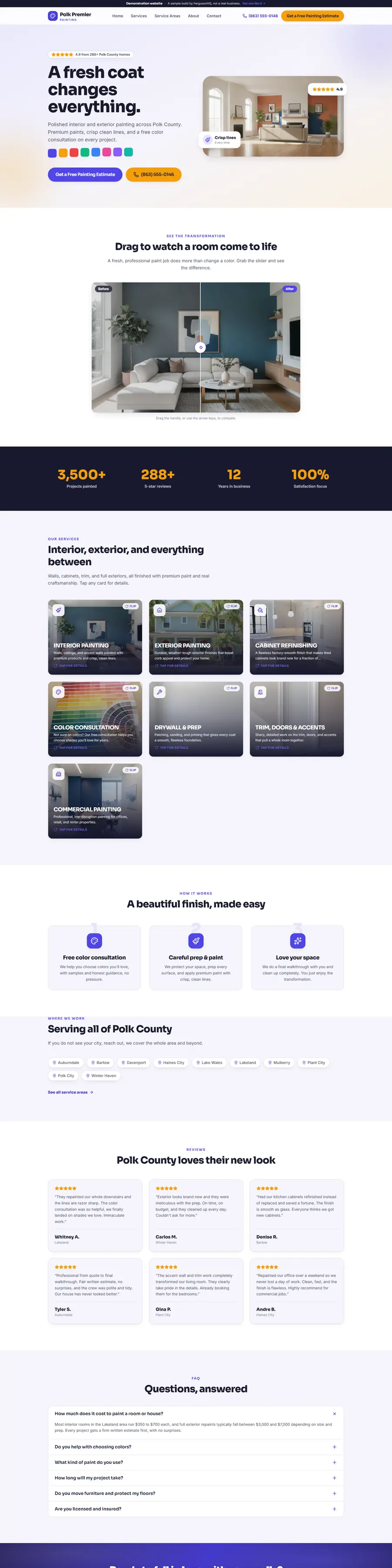 Polk Premier Painting website