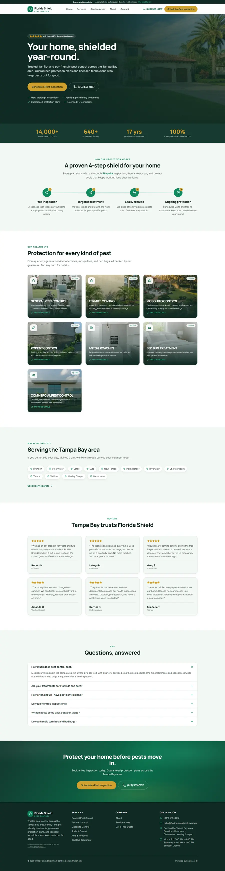 Florida Shield Pest Control website