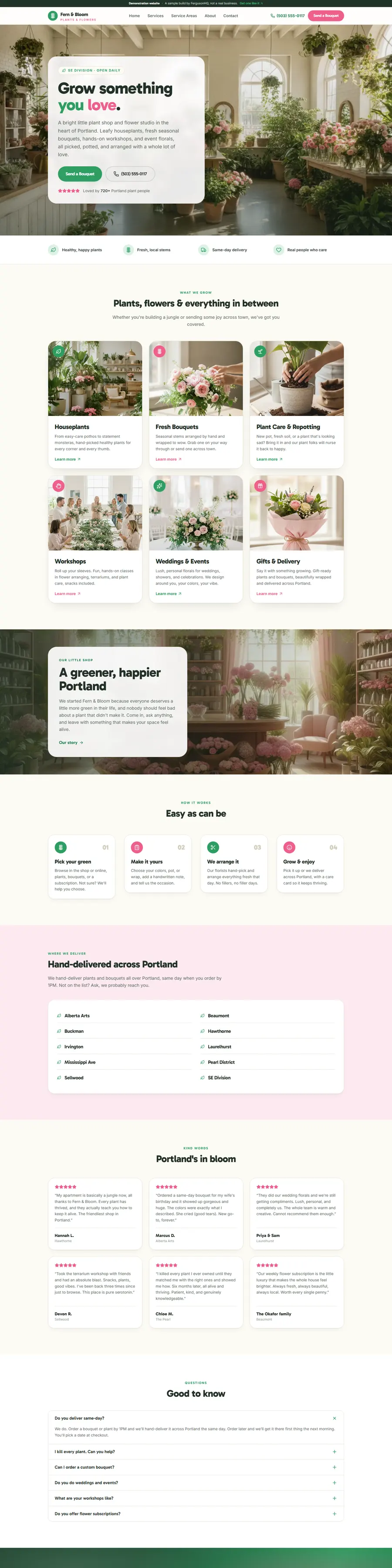 Fern & Bloom website