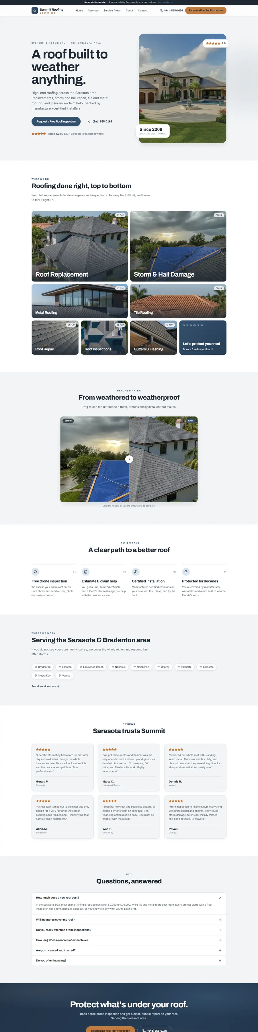 Summit Roofing & Exteriors website