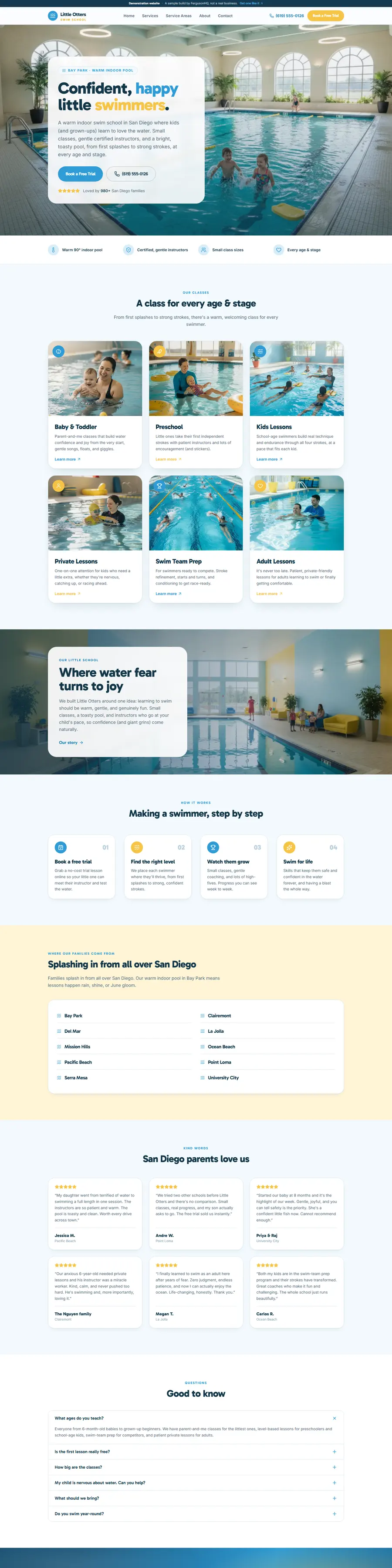 Little Otters Swim School website