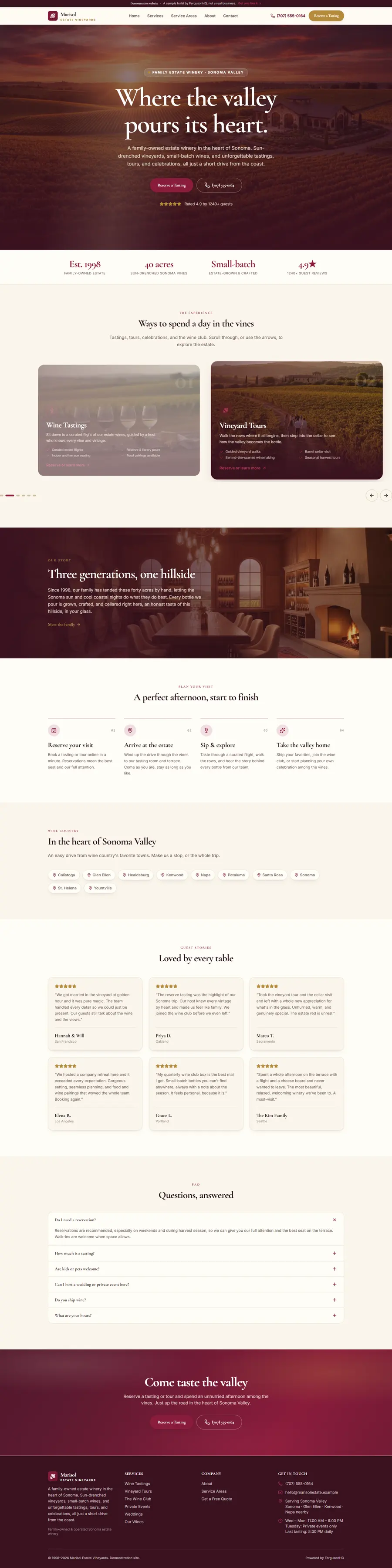 Marisol Estate Vineyards website